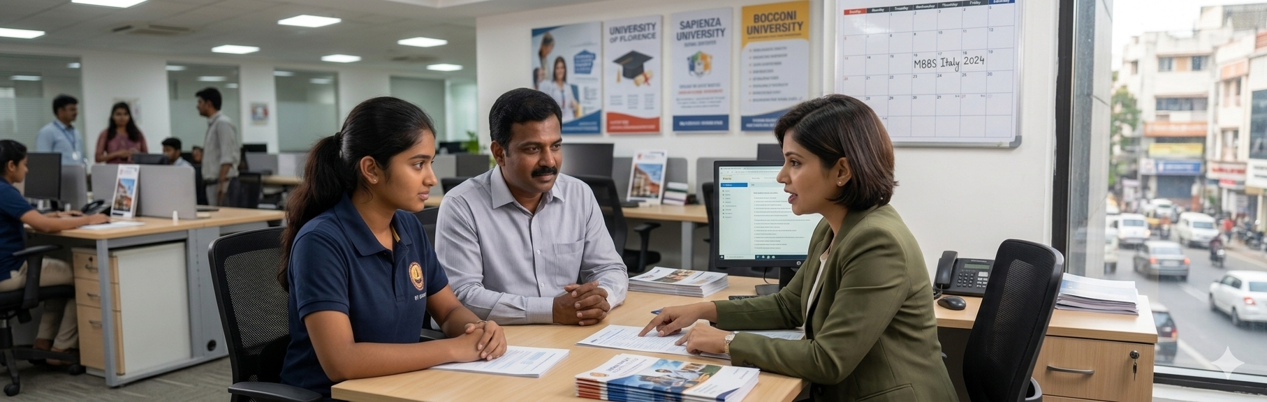 Students receiving counselling for MBBS in Italy